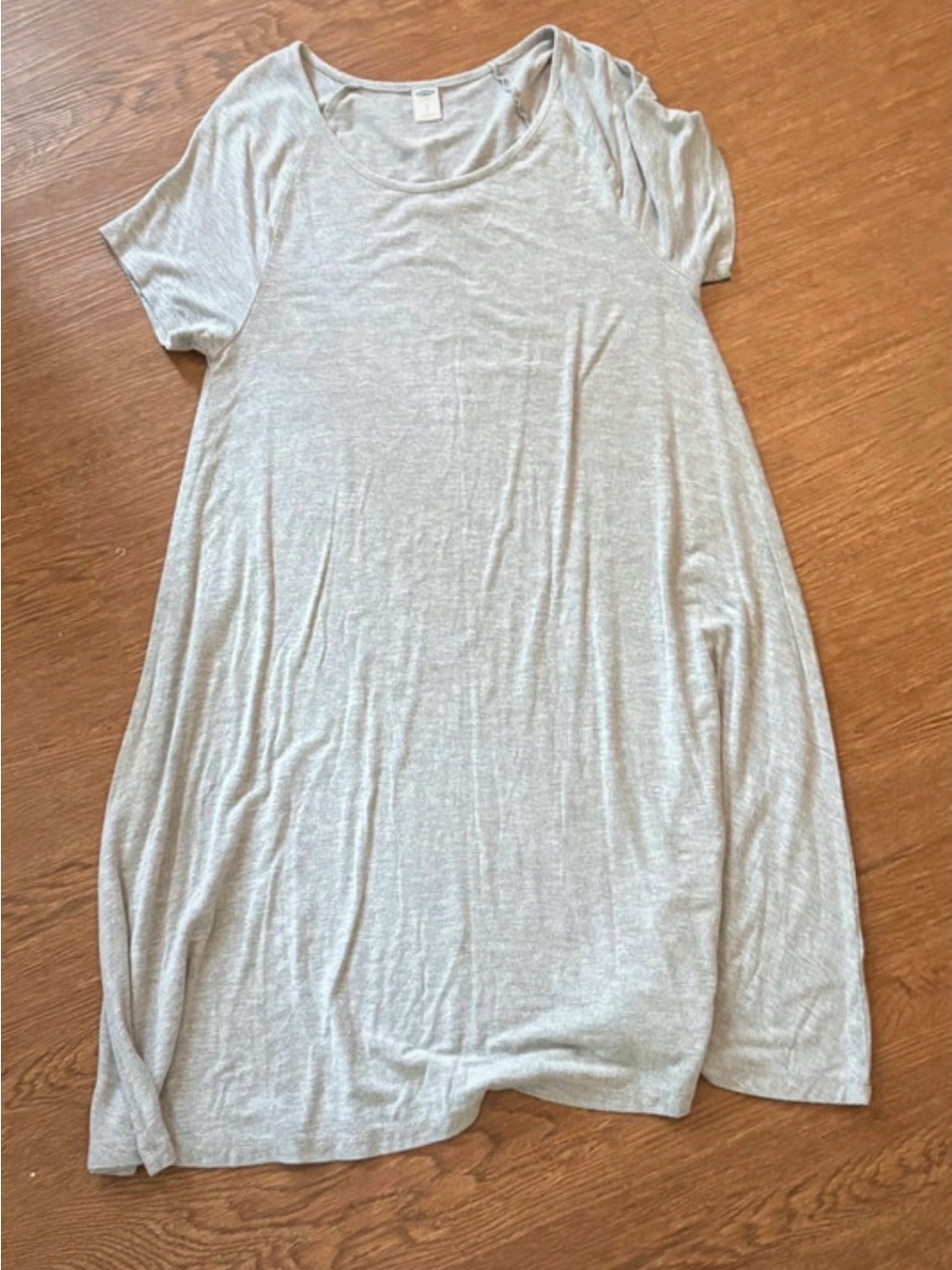 Old Navy Light Gray Midi T-Shirt Dress
